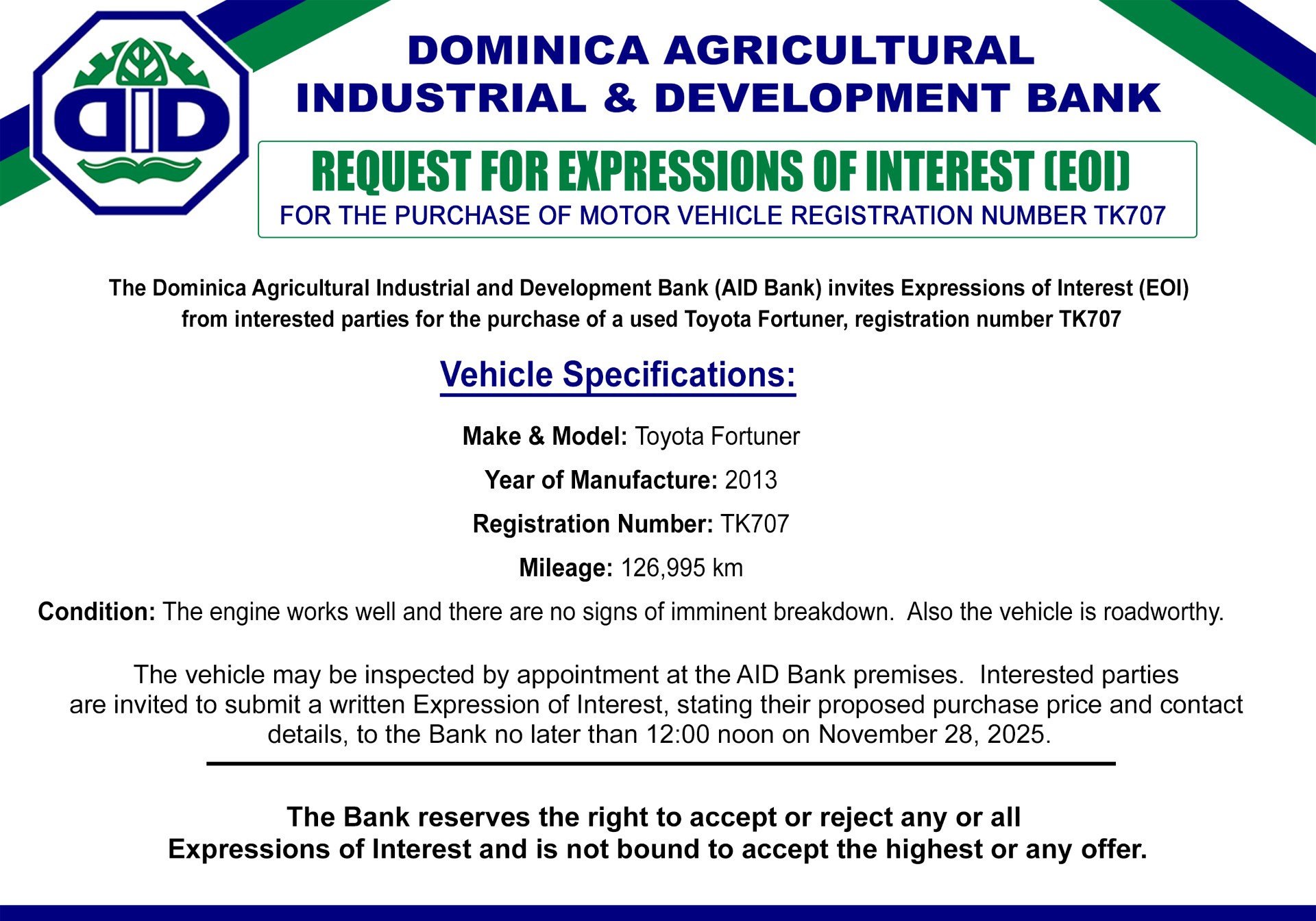 Request For Expressions Of Interest